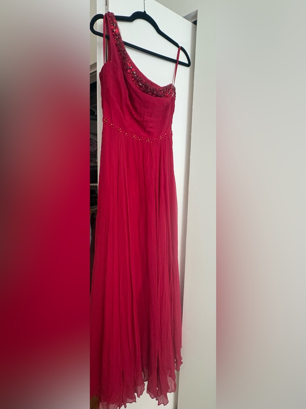 BCBGMaxAzria Red Beaded Maxi dress